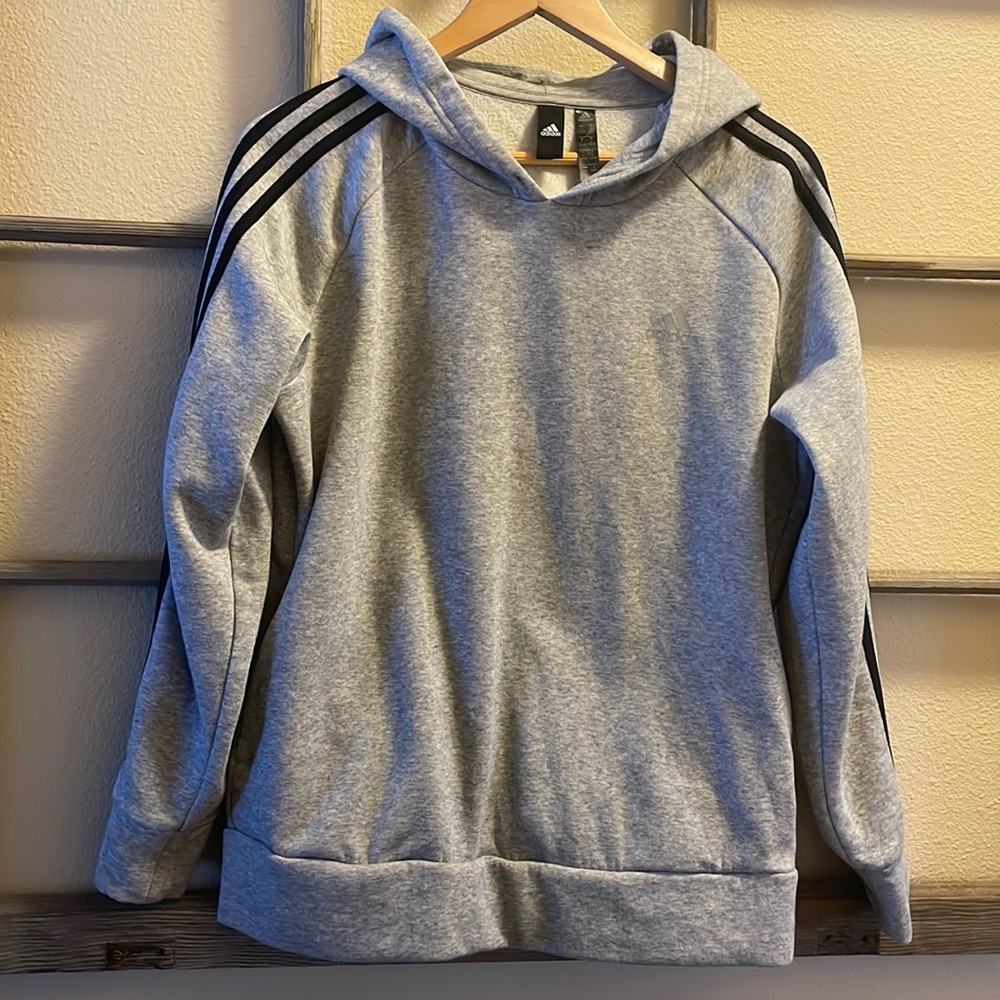 Adidas Womens Three Stripe Sleeve Hoodie